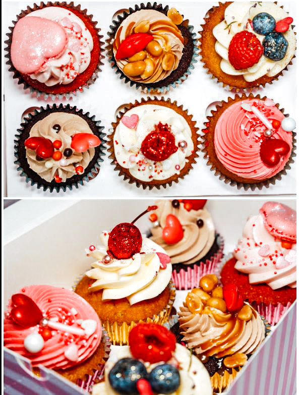 Valentijn Cupcakes x 6