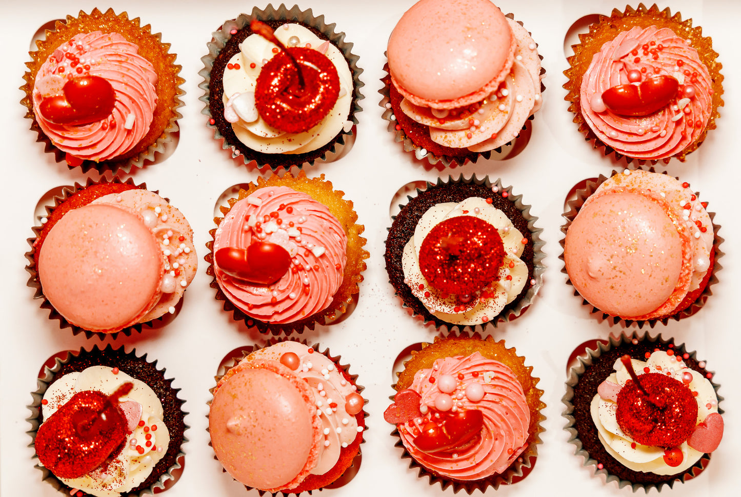 Valentijn Mini-Cupcakes 12 stuks